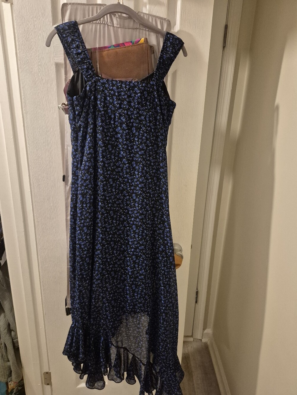 B.P. | Blue Floral Ruffled High-Low - Picture 3 of 6